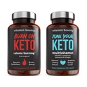 Vitamin Bounty Tune Keto og brenn på Keto Bundle - Keto Multivitamin, Calorie Burning for kvinner og menn, Premium bringebær ketoner, energi støtte - Bundle 60 Kapsel Hver