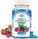 Kreatin Monohydrat Gummies for menn og kvinner, Chewables Kreatin Monohydrat med vitamin B12 for muskelvekst og gjenoppretting-Vegan, blandet Berry Flavor, 60 Gummies