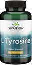 Swanson L-Tyrosin - Aminosyre Supplement fremme stress støtte, kognitiv funksjon og mental klarhet - hjelper støtte generell hjerne helse - (100 kapsler, 500 mg hver)