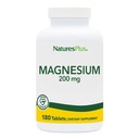 NaturesPlus Magnesium - 200 mg, 180 tabletter - Vegetarisk, Glutenfri - 180 Serveringer
