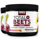 FORCE FACTOR Total Beets Energi Drink Bland 2-Pack, Superfood Beet Root Powder, Nitrater å øke energi, støtte sirkulasjon, blodflow, nitrogenoksid og utholdenhet, hjertehelse Supplement, 60 serveringer