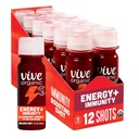Vive Økologisk energi Shot + Immun støtte, Immunforsvar med Ashwagandha, Grønn Te & Koffein, Glutenfri, Vegan, Energi og Focus, 2 Fl Oz (pakke med 12)