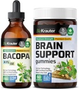 BIO KRAUTER Bacopa Tinktur 4 Fl. Oz. & Brain Support 60 Gummies