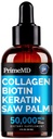 Liquid collagen Peptider for kvinner - Serumkompleks med Biotin Vitamin, Hydrolysert Keratin Protein og Sag Palmetto - omfattende formel for hår, hud og negle velvære - 2fl oz (Pack of 1)