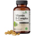 Futurebiotika Vitamin B kompleks med vitamin C støtter energiproduksjon, nervesystem og immunstøtte - ikke-GMO, 200 vegetariske kapsler
