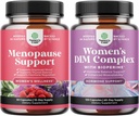 Bundle av komplette Herbal Menopause Supplement for kvinner - Multi fordel Menopause Ease Hormon Balance, og Potent DIM Supplement for kvinner med DIM og svart Pepper Menopause Support og PMS Relief