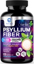 Psyllium Husk Fiber Supplement 1500mg - Vegansk Prebiotisk, Oppløselig Fiber for daglig Digestiv Helse & Regelmessig Støtte, Naturlig Psyllium pulver Caps, Sukkerfri, Ikke-GMO & Glutenfri - 120 Kapsler
