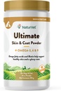 NaturVet Ultimate Skin og Coat Powder Plus Omega 3, 6 og 9 Supplement for hunder og katter, pulver, laget i USA med global kilde ingredienser 14 Ounce