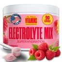 Dr. Price Elektrolyte Mix | sukkerfri Hydration pulver med 72+ Spor Mineraler Ingen Sukker, Fast Dissolving Elektrolytter pulver pakker | bringebær, 90 Serveringer