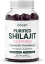 Organics Ocean Shilajit for menn og kvinner - Naturlig Supplement med vitamin B12, kromi og selen for aldersdefiing, energi, hormon støtte og mer - 60 Shilajit gummies