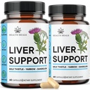 Liver Cleanse & Repair Formula - Herbal Liver Support Supplement med Melk Thistle Dandelion Root Turmeric, Artichoke Extract for Liver Health - 120 Telling