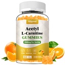 Acetyl L-karnitin Supplement, Naturlig ernæringstilskudd for å øke energi, immunitet, Vegan, Orange Flavor, 60 greve