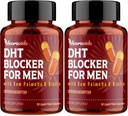 DHT Blocker for menn | Hårvekst Supplement med sått Palmetto & Biotin - Hårvekstvitaminer - Hårvekst - Naturlig hårtap Kosttilskudd Væskefylde - proprietær urteblandinger (180 kapsler)