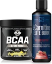 PMD Sports BCAA Stim Gratis for gjenoppretting og ytelse Lemonade (30 Serveringer) & Siren Labs L-karnitine Elite Burn fett tap støtte Strawberry Blast 3000 mg (32 Serveringer)