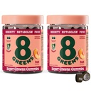 8Greens Supergreens Gummies Super Greens pulver Supermat Gummi for metabolisme, immunitet og fokus, Digestiv helse Enzymer, Organisk: Klorella, Spirulina, Aloe Vera, Peach Flavor, 100 greve