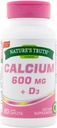 Naturens sannhet kalsium 600 mg + D3-60 belagte kapler, pakke med 2