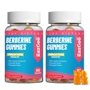 2 Pack Berberine Gummies -1200mg Berberine Supplement med Ceylon kanel for metabolisme og energi støtte, Vegan Gelatin-Free-120 Count