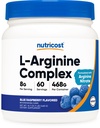 Nutricost L-Arginine Complex (Blue Raspberry, 60 Serveringer) - Glutenfri, Ikke-GMO