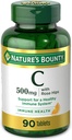 Naturens Bounty Vitamin C, Støtte for et sunt immunsystem, 500 mg vitamin C med Rosehips, 90 Chewable tabletter