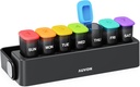 AUVON Moisture-Proof Weekly Pille Organizer med låsing design, Sleek Pille Box 7 dagers lett å bruke, Svart pille tilfelle for personvern, piller holdere for medisiner, vitaminer, fiskeoljer, kosttilskudd
