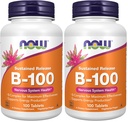 NU Kosttilskudd, Vitamin B-100, frigjøring, energiproduksjon*, nervesystem helse*, 100 tabletter (pakke med 2)