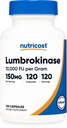 Nutricost Lumbrokinase Kapsler 150 mg (120 Kapsler) - Glutenfri, Vegansk, GMO-fri