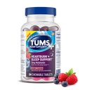 TUMS Heartburn Plus søvn støtte Chewable kosttilskudd tabletter for anledninger Heartburn Relief Plus søvn støtte, Berry Fusion - 54 greve