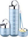 Zannaki Metal Travel Pille Organizer, Bærbar Vanntett ukentlig Pille Box, Stor aluminiumlegering Pille Case Container, BPA Gratis 7 dagers daglig medisin Organizer Holder for Vitamin, Fish Oil, Supplement