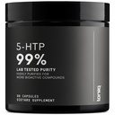 Toniiq Ultra høy styrke 5HTP kapsler - 99%+ Høyt renset og biotilgjengelig - 12:1 Konsentrert ekstrakt - 200 mg - 90 Veggie kapsler