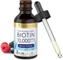 Carlyle flytende Biotin 10000mcg | 2 oz | Extra styrke drops | vegetarisk, ikke-GMO, Glutenfri Supplement