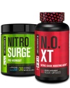 Jacked Factory Nitrosurge Forarbeid i Blå Raspberry & N.O. XT Nitric Oxid Booster for menn og kvinner