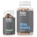 Pure for menn Original vegansk fibre Supplement, 120 kapsler og tilbakestille detox Supplement, 30 kapsler