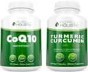 CoQ10 100mg + organisk gurkemeie Curcumin 700mg med bioperin svart pepper - 120 Softgels & 120 kapsler - 95% Curcuminoids - laget i USA