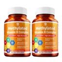 1 Body Vitamin B Complex Twin Pack - 5-MTHF Folat med B1, B2, B5, B6, Metyl B12, Niacin, Biotin – 60 Kapsler Hver