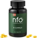 NFO vitamin B kompleks [90 Tabletter] Norsk Naturlig høydosekompleks av multivitaminer av gruppe B i en lett tilgjengelig form: B1, B2, B3, B5, B6, B9, B12 for menn og kvinner laget i Norge