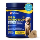 Probiotika for hunder - Hundeprobiotika for digestiv helse, år, kløende hud, gut helse, immun og hud - 6 milliarder CFUs, 180 myke Chews, Duck & Pear Flavor - med prebiotika og digestive enzymer