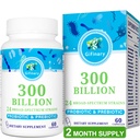 Probiotika for kvinner og menn - 300 milliarder CFU, 24 Strains Probiotika + 15 organiske urter Prebiotika for Digestive, Gut Helse, Immune, Diarrea og Hel-Body Helse - 2 måneders forsyning