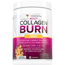 Multikollagen Burn: Multitype Hydrolysert Protein Peptider med Hyaluronsyre, Vitamin C, SOD B Dimpless, Typer I, II, III, V og X, med koffein 30 serveringer Tropisk Punch Flavored