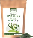 Organisk Spirulina pulver, ikke-GMO, USDA-sertifisert, Grønn Superfood Boosts Energi, Høyt i Protein, Mineraler, Antioksidanter og vitaminer, 1 lb