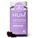 HUM Calm Ashwagandha Gummies for kvinner og menn, L-Theanine Ashwagandha Supplementer for daglig avslapning og klarhet støtte, vegansk hurtigvirkende gummy formel, blandet Berry Flavor, 60 gummier