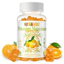 Kalium Magnesium Gummies, Potasium Supplement w/Ashwagandha, høy absorpsjon Magnesium Glycinat, B6,D3, Potasium Citrat for benkramper,Muskel,Electroyte for voksne barn,Sugar-fri, 60 Gummies