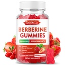 Berberine Gummies med ceylon kanel 1500 mg høy potens Berberine HCL Supplement for immun støtte, sukkerfri, vegansk, jordbær flavor, 60 greve