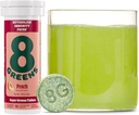 8Grønner Supergreens Tabletter | Super Greens pulver Superfood Tablett, Metabolisme Immunitet og fokus, Daglige Grønner Effervescent Tabletter, Organisk: Aloe Vera, Spirulina, Klorella, Peach, 10 Serveringer