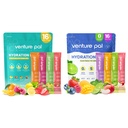 Venture Pal Sukker Gratis Elektrolyte pulver pakker - flytende daglig IV drikke blanding for rask hydrasjon og fest utvinning | 5 vitaminer og 7 elektrolyter | keto vennlig | Ikke-GMO | Certified Vegansk | 16 Sticks