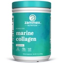 Zammex Marine Collagen Peptides Powder Unflavored, Wild-Caught Fish Collagen pulver, støtter sunn hud, hår, ledd, type 1 & 3 Collagen Supplement for kvinner - lett å blande. (32 Services)