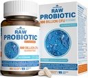 Rå probiotika for kvinner og menn - 100 milliarder CFU, 35 Strains, organiske prebiotika og naturlige digestive enzymer for digestive, Gut & Immune Helse - Dairy, Soja og Glutenfri, Ikke-GMO, 60 Vegan Kapsler