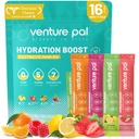 Venture Pal Sukker Gratis Elektrolyte pulver pakker - flytende daglig IV drikke blanding for rask hydrasjon og fest utvinning | 5 vitaminer og 7 elektrolyter | keto vennlig | Ikke-GMO | Certified Vegansk | 16 Sticks