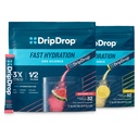 DripDrop Hydration - Electrolyte Powder Packets - Vannmelon & Lemon Bundle - 64 Teller
