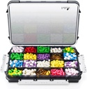 Fullicon Extra Large Pill Organizer med Moisture Proof Design, Reise Jumbo Pill Box med 20 Sammenligning, Supplement Organizer for vitaminer med 3 sikrede Buckles (svart)