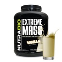 NutraBio Extreme Mass Gainer Protein pulver, 53G Protein, Ren vekt Gainer, Øk muskelmasse, Full Spectrum Aminosyre - Vanilla, 6 pund